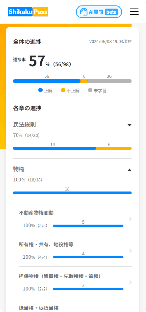 学習進捗の管理がしやすい